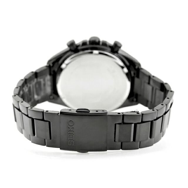 セイコーセレクション S Series ソーラー 腕時計 ブランド メンズ クロノグラフ SEIKO SELECTION SBPY187 アナログ オールブラック 黒 おしゃれ 防水 プレゼント 男性 実用的