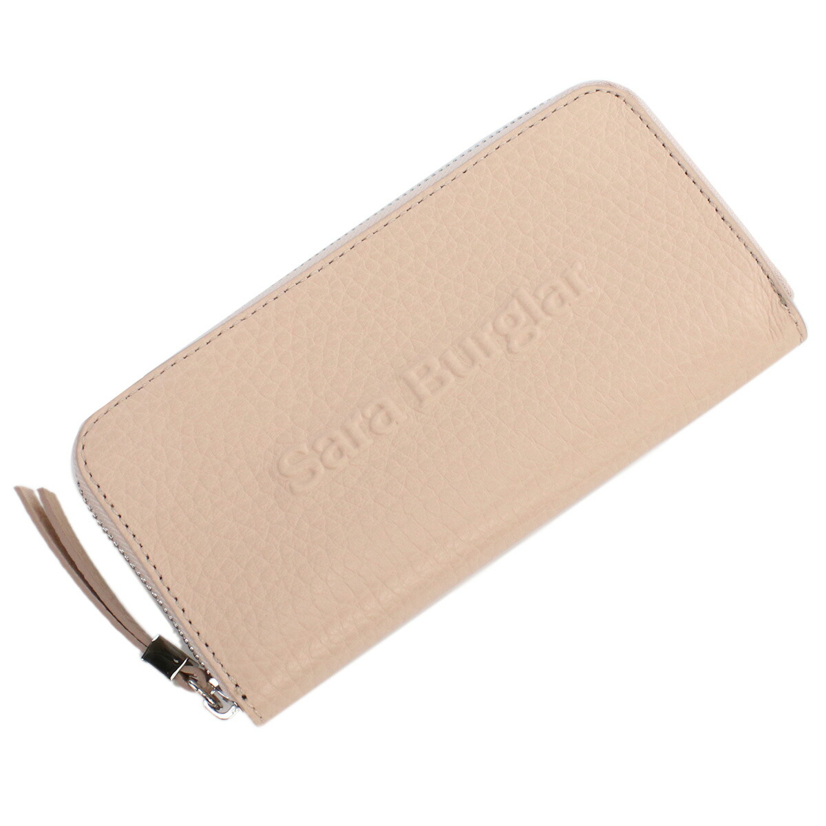 サラバーグラー 長財布ラウンドファスナー レディース Sara Burglar BUFALO LOGO レザー イタリア 110L NUDE ピンク系 財布 ウォレット ブランド 高級 おしゃれ プレゼント 実用的