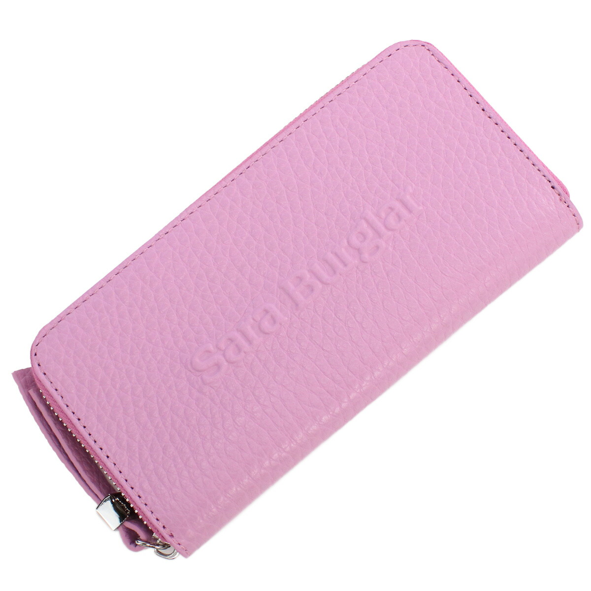 サラバーグラー 長財布ラウンドファスナー レディース Sara Burglar BUFALO LOGO レザー イタリア 110L GLICINE ピンク系 財布 ウォレット ブランド 高級 おしゃれ プレゼント 実用的