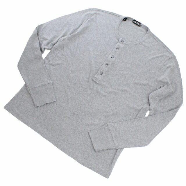トム フォード 長袖Tシャツ メンズ 再生繊維50% 綿50% TFJ257 グレー系 ファッション 選べるモデル プレゼント 実用的