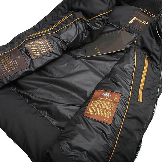 ムーレー MOORER FIRE-WK ダウンベスト MOUGI200307-FIRE-NERO-46 メンズ ブラック ダウンジャケット