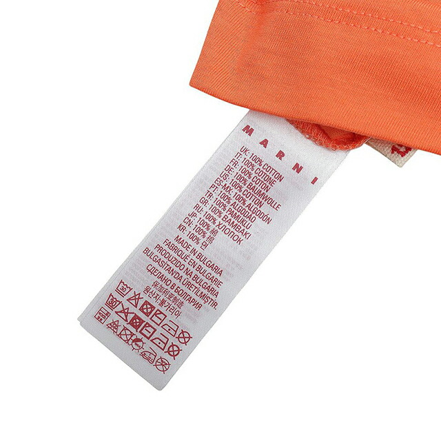 マルニ MARNI Tシャツ ロゴ コットン クルーネックT マルニキッズ MT135U-M002MV-M00RF-0M436-12Y レディース オレンジ Tシャツ ブランド
