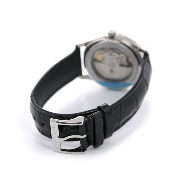 グッチ 時計 Gタイムレス 38mm 自動巻き メンズ レディース 腕時計 YA126469A GUCCI G-TIMELESS ブラック 革ベルト 高級 ブランド おしゃれ 防水 プレゼント 実用的