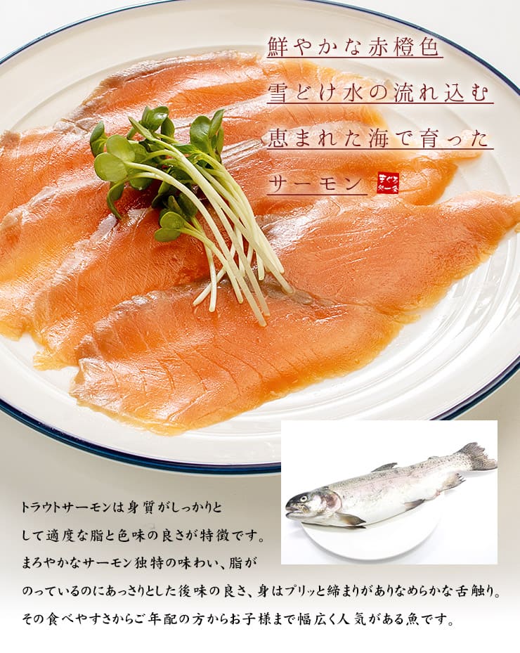 スモークサーモン 40g×20パック トラウトサーモン使用 [スモークサーモン40g-20p]