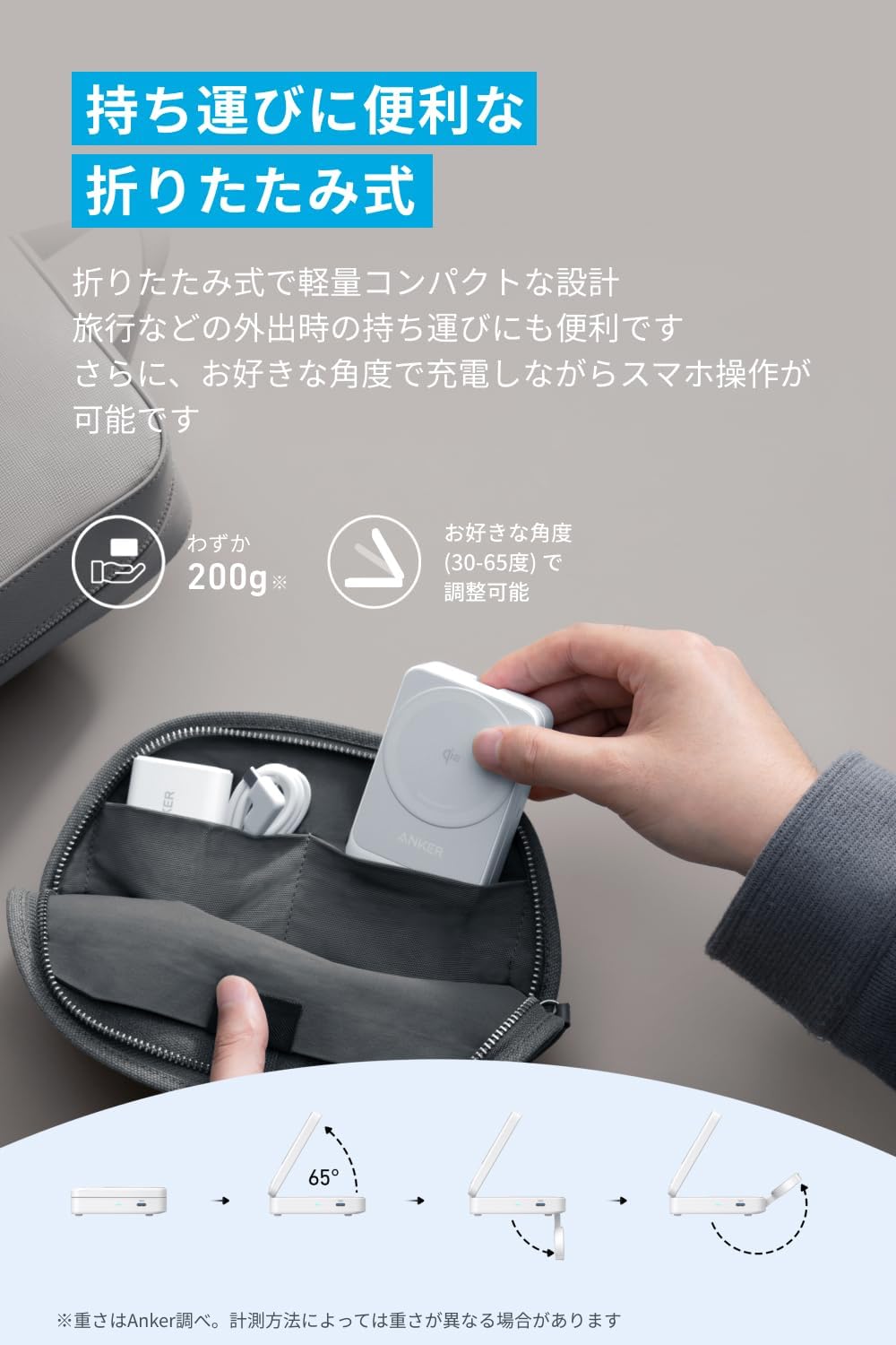 Anker MagGo Wireless Charging Station (Foldable 3-in-1) ホワイト