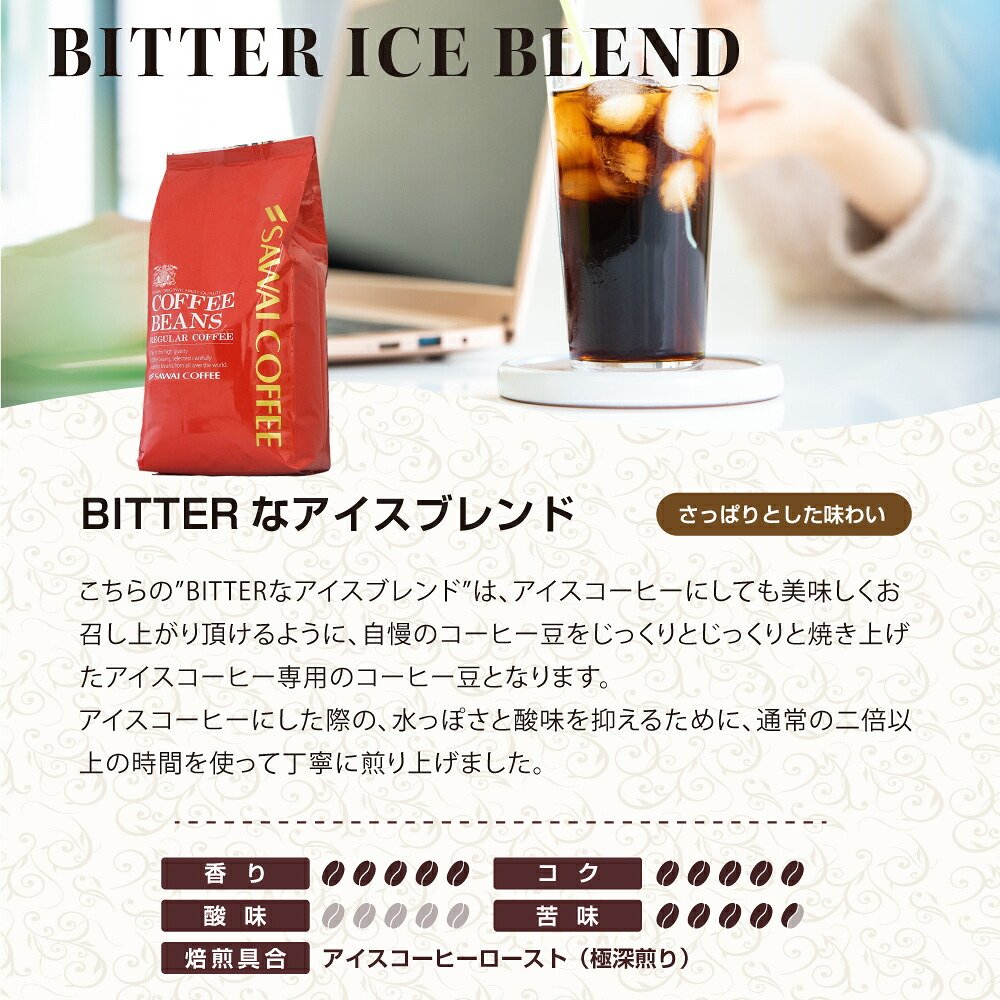 澤井珈琲 スッキリ香るコールドブリュー アイスコーヒー 4種飲み比べ BITTERなアイスブレンド マンデリン エリザベス キリマンジャロ 中細挽き