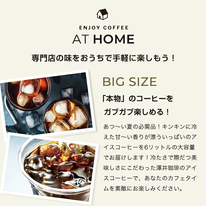 澤井珈琲 香り立つ紙パックコーヒー アイスコーヒーリキッド 無糖 1000ml×6本 加糖