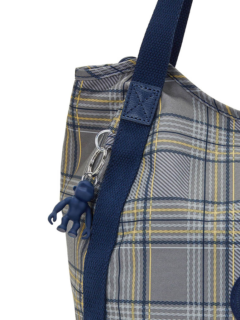 kipling バルーン ブルーグレープレイド トートバッグ