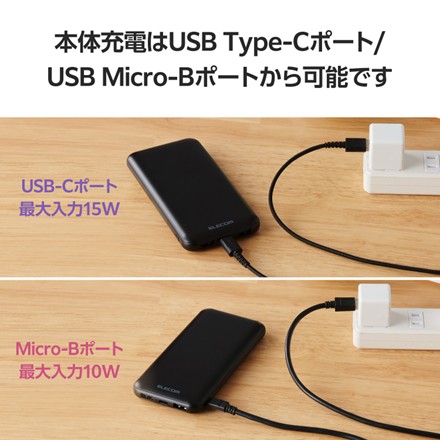 薄型コンパクトモバイルバッテリー(10000mAh)