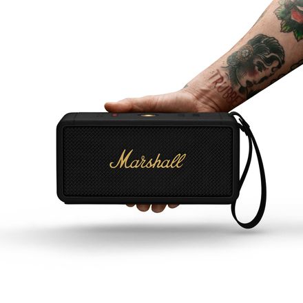 Marshall Middleton ワイヤレススピーカー ブラック＆ブラス Middleton Black and Brass