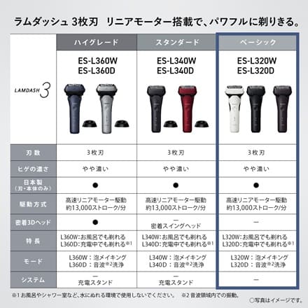 パナソニック ラムダッシュ3枚刃 黒 ES-L320W-K