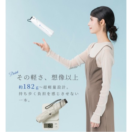 Radi-Cool 超軽量折りたたみ親骨55cm日傘 COOLIA airia グレージュ