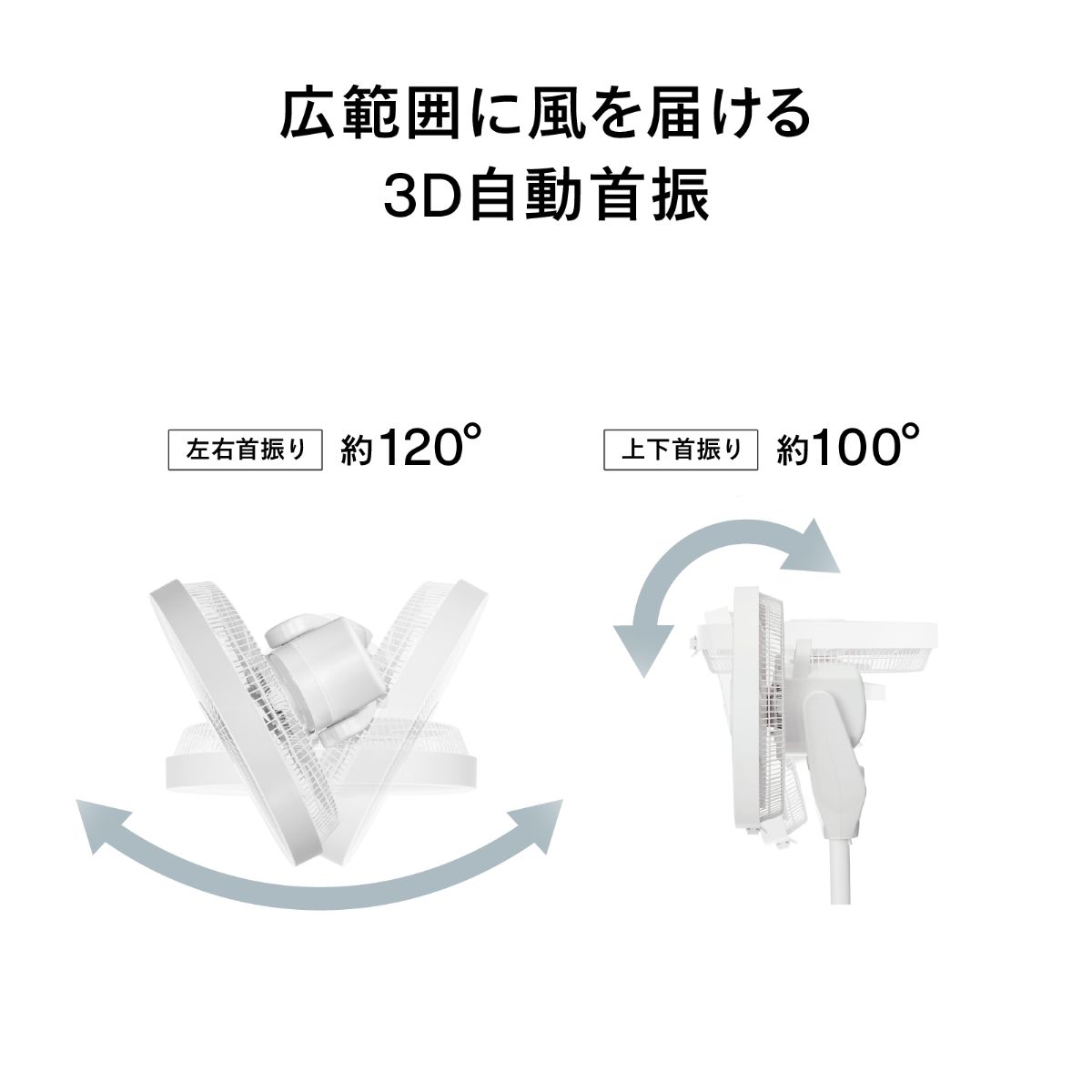 ツインバード サーキュレーション 扇風機 3D 9枚羽 風量10段階切替 ホワイト　EF-J951W