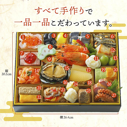 冷凍おせち 2人前 八百彦本店 和・洋風一段重 和洋風【販売終了日：2026年12月25日】