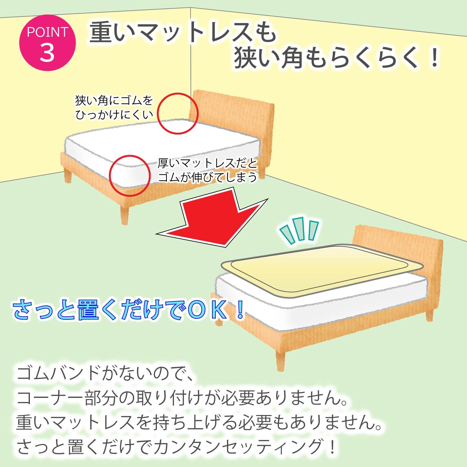 nishikawa 置くだけ 簡単 泉州パイル 敷きパッド シングル ブルー