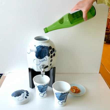 有田焼 焼酎サーバーセット コップ2ケ付き ぶどう