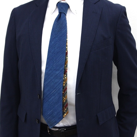 これいい和 日本の織物ネクタイ 藍染 ～西陣織～ 小花 ※他柄あり
