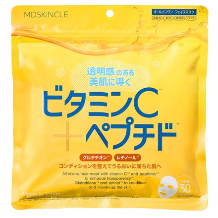 フェイスマスク シートマスク パック MDSKINCLEビタミンC・ペプチド 30枚
