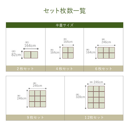 あぐら U畳 82×82cm 同色2枚組 ナチュラル