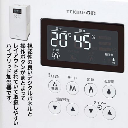 TEKNOS テクノス ハイブリット加湿器 4L ホワイト JHI-412