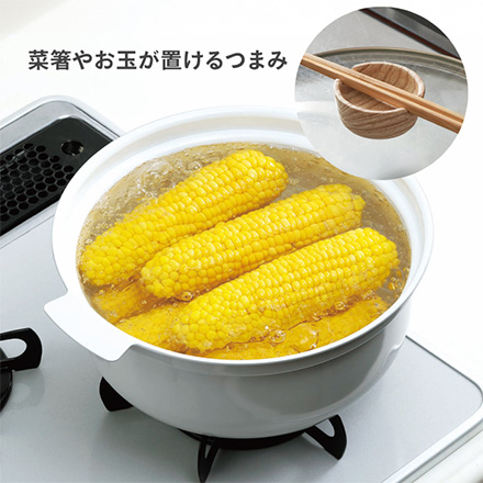 IH対応 セラミックコーティング 深型 卓上鍋 24cm ピンク