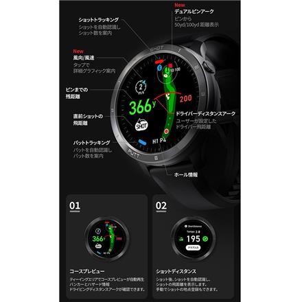 ボイスキャディ T11PRO 腕時計型 GPSナビ VOICE CADDIE ゴルフ用距離計 距離測定器 距離計測器 ブラック