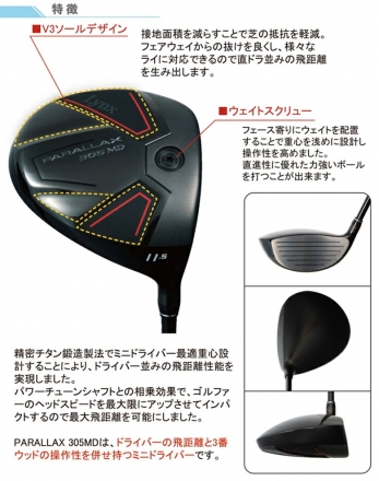 レフティー/左用リンクス パララックス 305MD ミニ ドライバー Lynx オリジナル カーボンシャフト 11.5度/SR