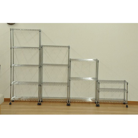 スチールラック 幅60 奥行き35 高さ51 シェルフ ワイヤー オープンラック キャスター付き コンパクト リビング