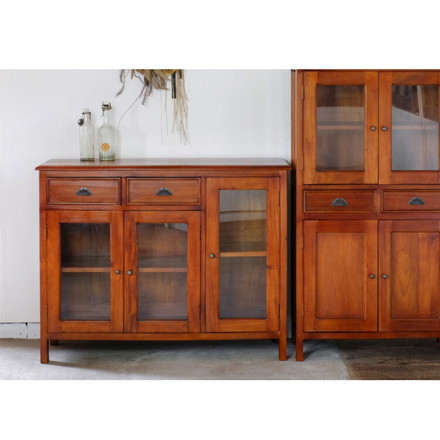 キャビネット 幅110cm 北欧 ヴィンテージ 天然木 マホガ二ー 高級感 完成品 アンティーク モダン 収納家具