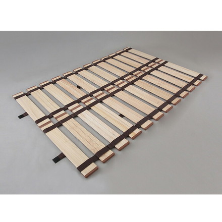 天然木 桐製 ロール式すのこベッド ダブル 幅140 軽量 ロールタイプ 折りたたみベッド 薄型 すのこベッド 木製