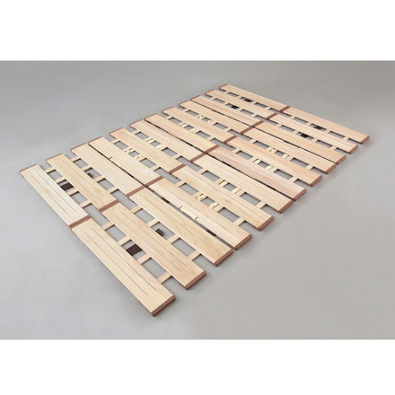 天然木 桐製 4つ折りすのこベッド セミダブル 幅120 布団も干せる 軽量 折りたたみベッド 薄型 すのこベッド