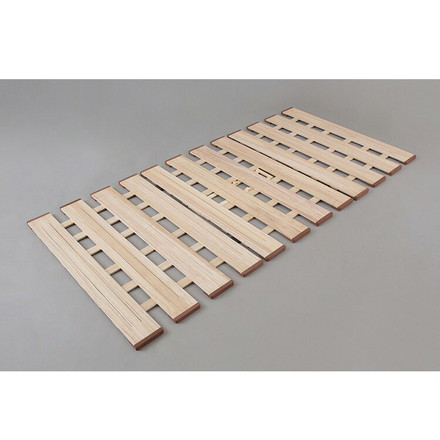 天然木 桐製 3つ折りすのこベッド セミシングル 幅80 軽量 折りたたみベッド 薄型 すのこベッド 3つ折れ式