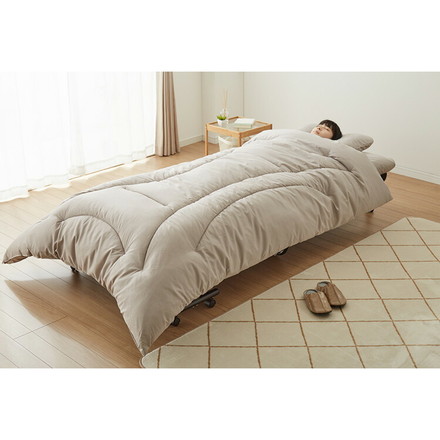 布団セット 5点 セミシングル 折りたたみベッド対応 シルバーグレー