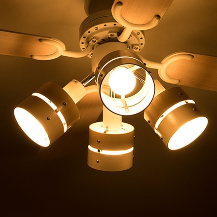 シーリングファンライト プライウッド 42インチ リモコン付 LED対応 照明4灯 風量3段階 天井照明 省エネ リバーシブル羽根 ブラウン