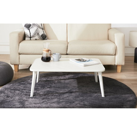 折りたたみテーブル 大理石柄 75×50 長方形 ローテーブル コーヒーテーブル センターテーブル リビングテーブル ホワイト(大理石柄)