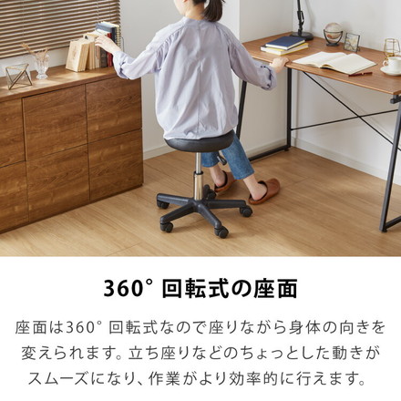 昇降式スツール キャスター付き シンプル 回転椅子 チェア スツール 椅子 昇降 クッション 作業 丸椅子 コンパクト 美容室 ブラック 1脚