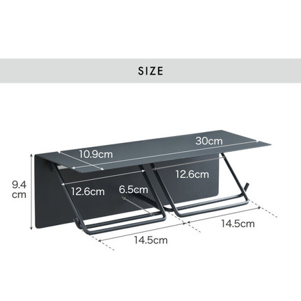 トイレットペーパーホルダー ダブルタイプ 2連 グレー