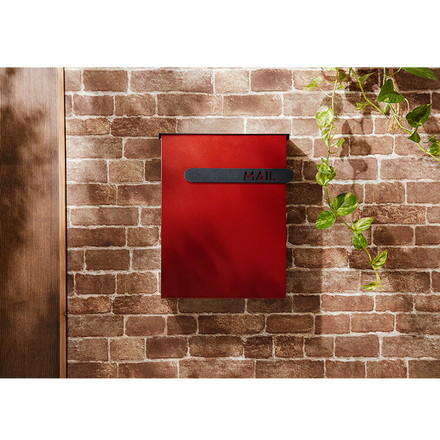 郵便ポスト 壁掛け キーロック式 木目調 スチール 鍵4個付き 大型 A4サイズ対応 ブラウン