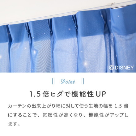 ピーターパン絵羽レースカーテン 2枚組 100×148cm UVカット 洗える 洗濯 プライバシー 目隠し フック付き