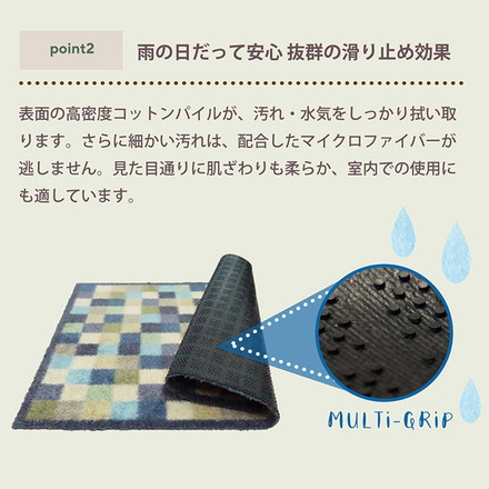 玄関マット Turtle Mat TM Serena Stripe 60×85cm 滑り止めラバーつき 柄物 おしゃれ マット コットン