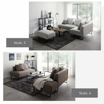 コーナーカウチソファ 2人掛け 単品 スチール脚 アッシュホワイト 洗えるカバー ポケットコイル 脚取外し可 ソファ