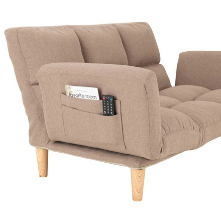 カウチソファ 最大幅177cm ベージュ ファブリックタイプ 2人掛けソファ リクライニングソファ ソファベッド