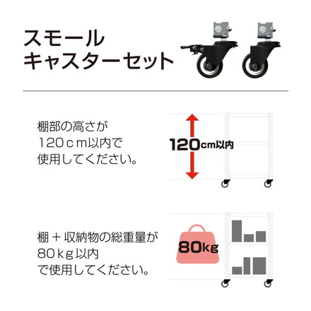 キャスター 4個セット MK-PCA1 スモール ホイール5cm メタル&ウッドラックシリーズ 専用キャスターセット