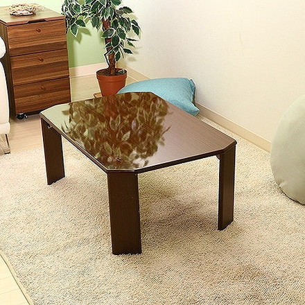 ローテーブル ウッディ W750×D500×H320mm 繊維板 ミディアムブラウン