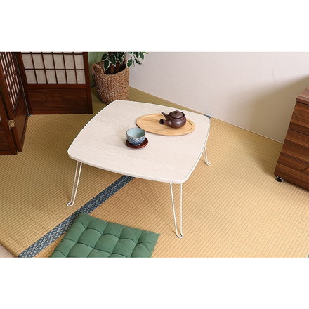 ローテーブル 角60 W600×D600×H315mm プリント紙化粧パーティクルボード 塩化ビニル樹脂 スチール