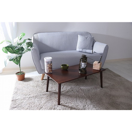 突板ローテーブル W800×D400×H320mm 天然木化粧繊維板 ブラウン