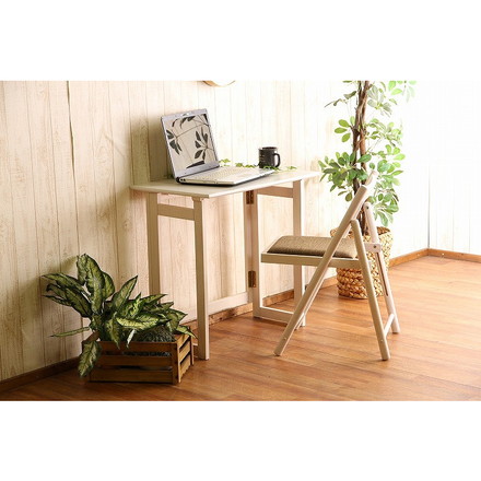 フォールディングテーブル W700×D450×H690mm 天然木化粧繊維板 ホワイトウォッシュ