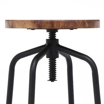 バースツール ラウンド W400×D400×H600~690mm 600~690mm MDF PVC スチール