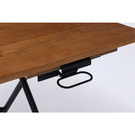 昇降テーブル アンティークブラウン 幅100cm 奥行55cm