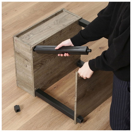 サイドテーブル 幅45cm 木目調 引き出し コンパクト 北欧 オープン収納 カフェテーブル アンティーク調